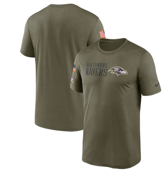 Men's Baltimore Ravens 2022 Olive Salute to Service Legend Team T-Shirt